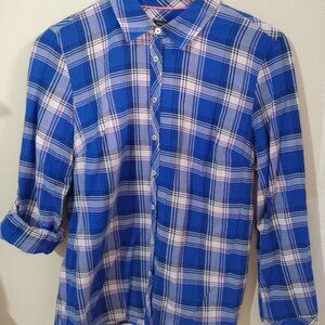 Talbots SIZE M Long Sleeve Plaid Button Up